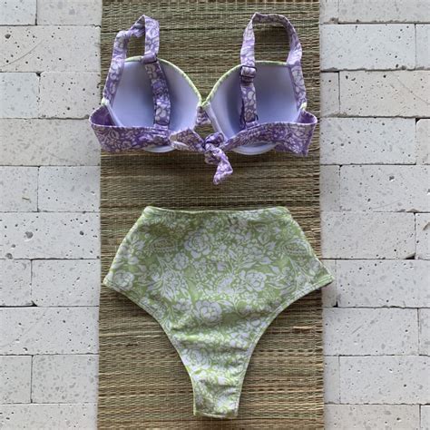 Biqu Ni Meia Ta A Hot Pants Floral Menta E Lavanda Dondoca Moda Feminina