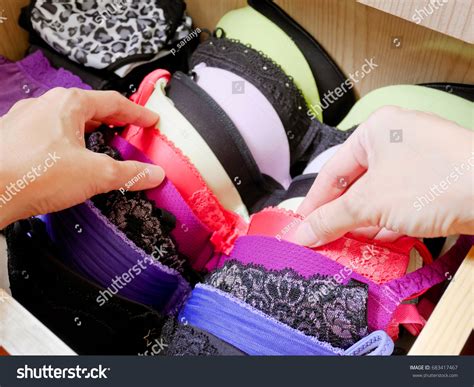 Woman Picking Sexy Lingerie Wooden Drawer Stock Photo Shutterstock