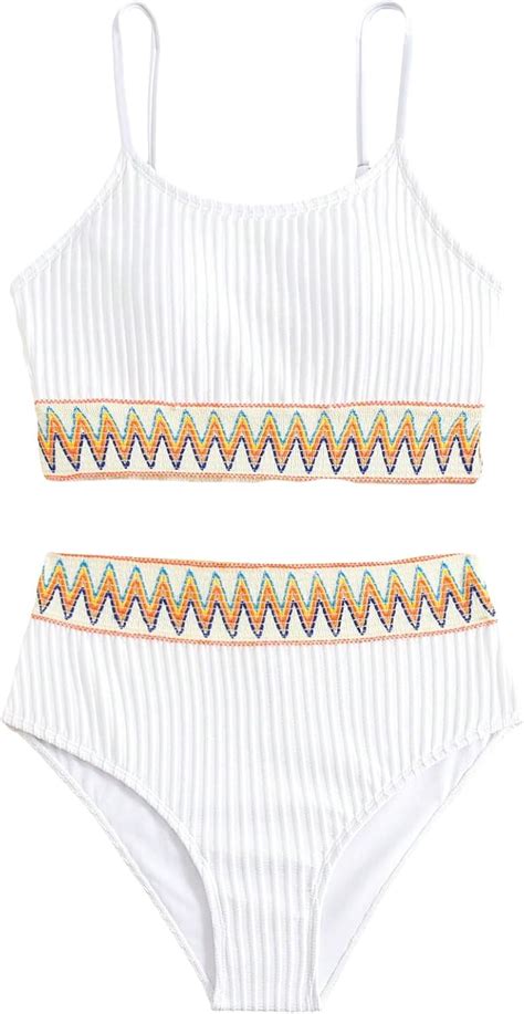 Amazon BEAUDRM Girl S 2 Piece Chevron Pattern Bikini Set Boho