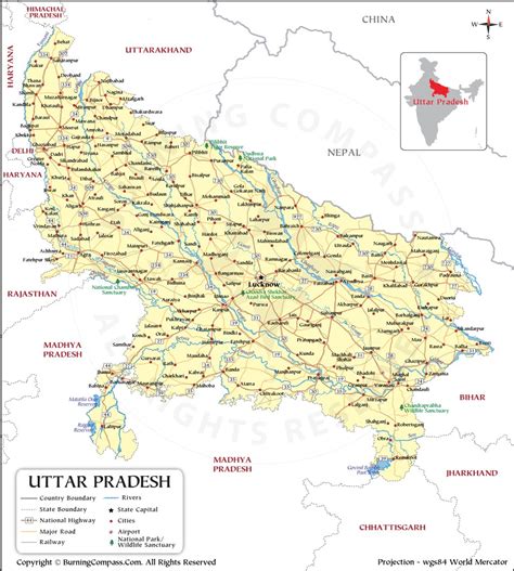 Uttar Pradesh District Map India World Map India Map Map 53 Off