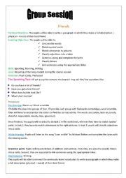 Friends Group Session Lesson Plan Esl Worksheet By Sanatayma