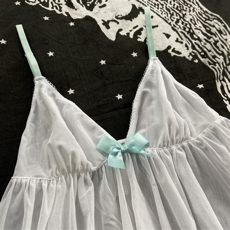 Adorable Sheer Mesh Babydoll Style Lingerie In Depop