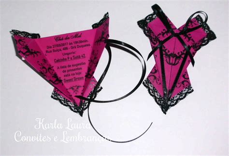 CONVITE PARA CHÁ DE LINGERIE CORPETE DE ORIGAMI Elo