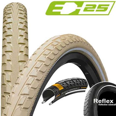 Continental RIDE Tour E-25 Drahtreifen 26 x 1,75 (47-559) Reflexcreme ...