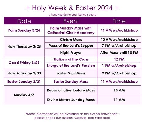 Holy Week And Easter Schedule Cathedral Of The Most Blessed Sacrament