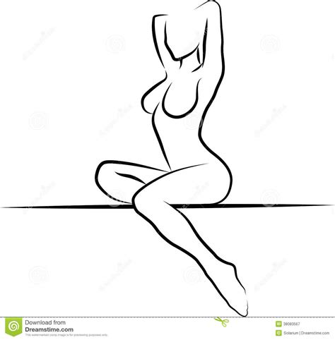 Nude Woman Stock Vector Illustration Of Sitting Lubricate 38083567