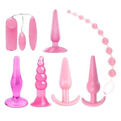 KIT PLUG ANAL UNIDADES E BULLET VIBRATÓRIO DUPLO COR ROSA Tulipa Sex Shop Loja Sexy Shop