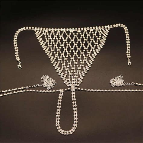 Hot Style Body Jewelry Exaggerated Rhinestone Bikini Chain Underwear Shiny Bra Sexy Body Chain