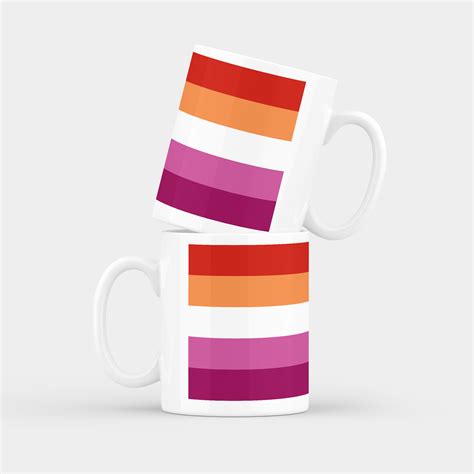 Lesbian Pride Flag Ceramic Mug Rainbow Republic