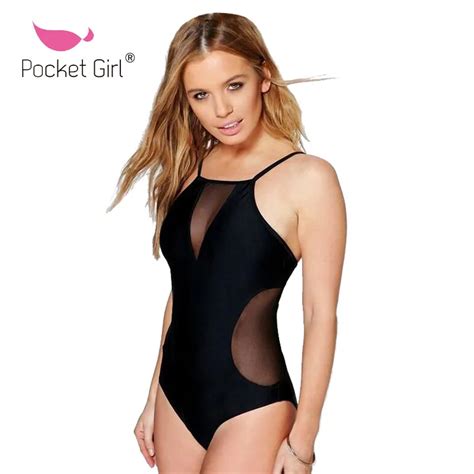 Aliexpress Buy Pocket Girl 2018 Sexy Mesh One Piece Swimsuit