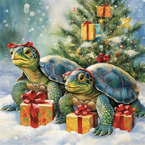 Christmas Turtle Holiday Art Free Stock Photo Public Domain Pictures