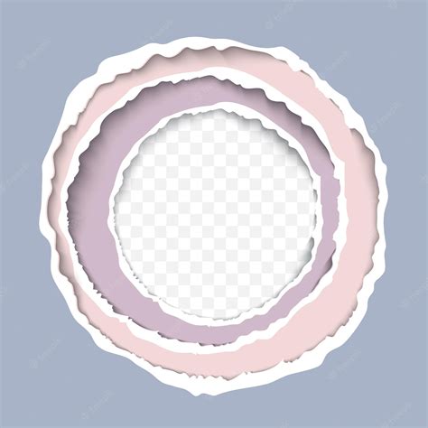 Рваная бумажная рамка с круглым отверстием в бумаге с рваными краями ...