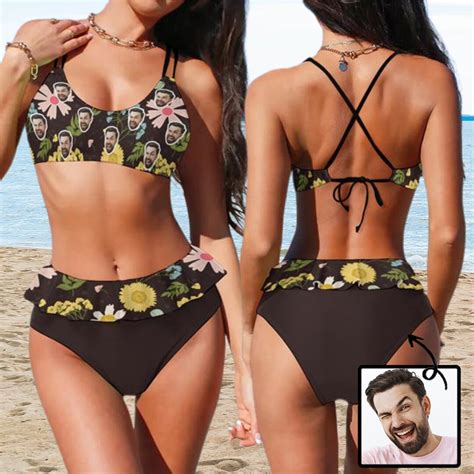 Funny Face Sexy Bikini Set Personalized Face Sexy Bikini Set Picture Swimwear Personalized