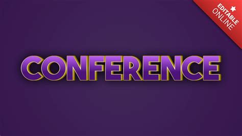 Conference Golden Purple 3d Text Effect Generator