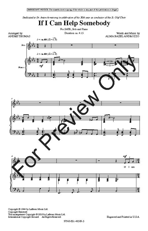 If I Can Help Somebody (SATB ) by Alma Bazel | J.W. Pepper Sheet Music