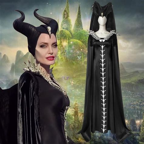 Disney Maleficent Mistress Of Evil Black Dress Robe Cosplay Costume