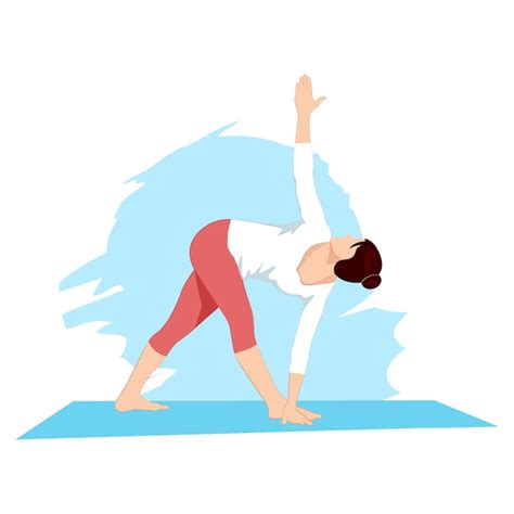 Premium Vector Triangle Pose Utthita Trikonasana Woman Practicing