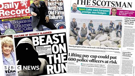 Scotland S Papers Sex Offender On The Run Bbc News
