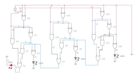 Adder And Subtractor Circuit Design - Circuit Diagram