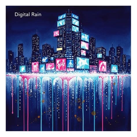 neon city cascade image   stockcake
