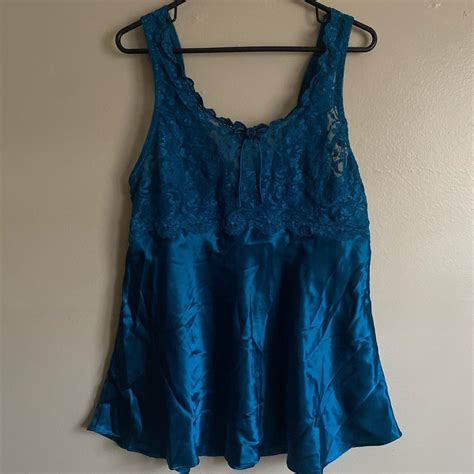 Stunning Vintage Blue Lingerie Slip With A Beautiful Depop