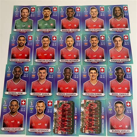 Seleçao Da Suiça - Figurinha Avulsa Original dos Jogadores da Seleção da SUIÇA do 1 ao 20 ...