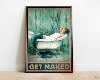 Naked Mermaid Art Etsy