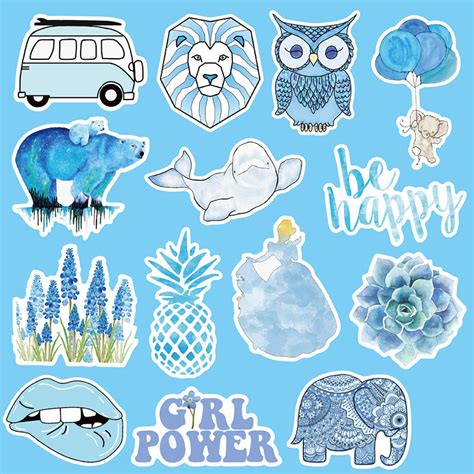 Blue VSCO Cute Stickers ,Luggage laptop Bottle Sticker wholesale stickers