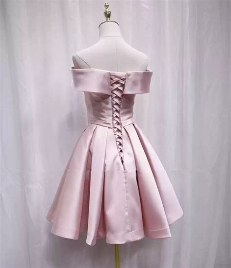 Off Shoulder Nude Pink Short Formal Dress On Luulla
