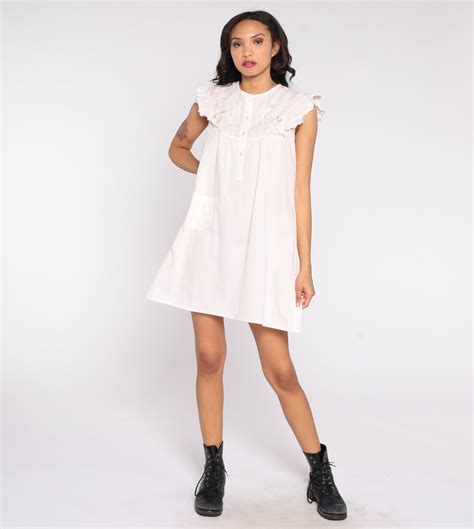 Ruffled Nightgown Y K Lingerie Mini Dress Pastel Pink Nightie Etsy