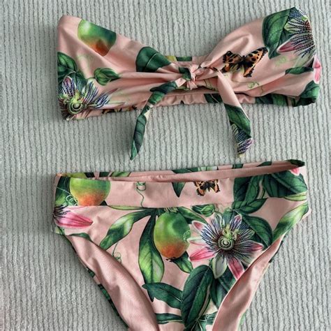 Agua Bendita Swim Agua Bendita Floral Print Bikini Size Small Top And Bottom Poshmark