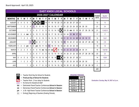 East Knox Local School District Calendar 25-26 Revised [PDF] - EduCounty