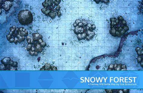 Snowy Forest - D&D Map for Roll20 And Tabletop - Dice Grimorium