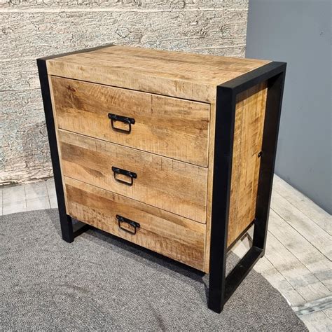 Ladekast Mangohout Britt Mangohout En Staal 80x40x80cm
