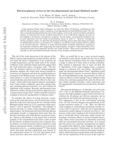 Pdf Electron Phonon Vertex In The Two Dimensional One Band Hubbard Model