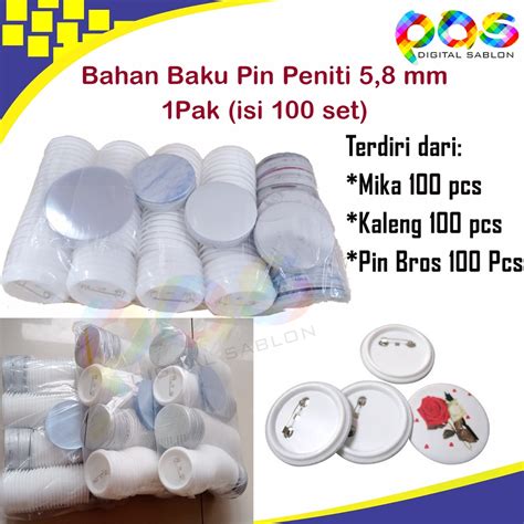 Jual Bahan Baku Pin Mm Model Peniti Bros Pin Warna Putih Dan