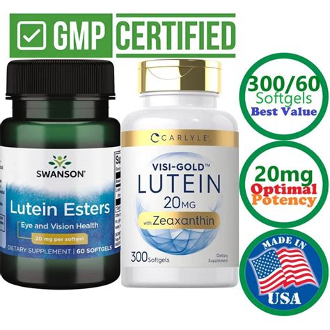 Lutein Softgels Mg Visi Gold W Zeaxanthin Supports Eye