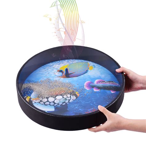 16 Inch Ocean Drum Wooden Handheld Sea Wave Drum Percussion Instrument ...