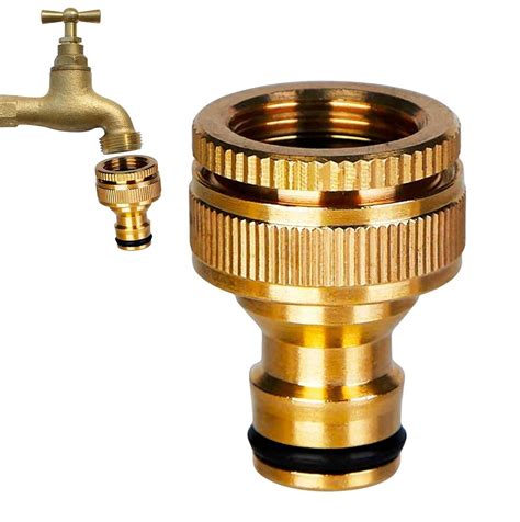 Garden Hose Tap Connector 34 Inch And 12 Inch 2 In 1 Brass Female
