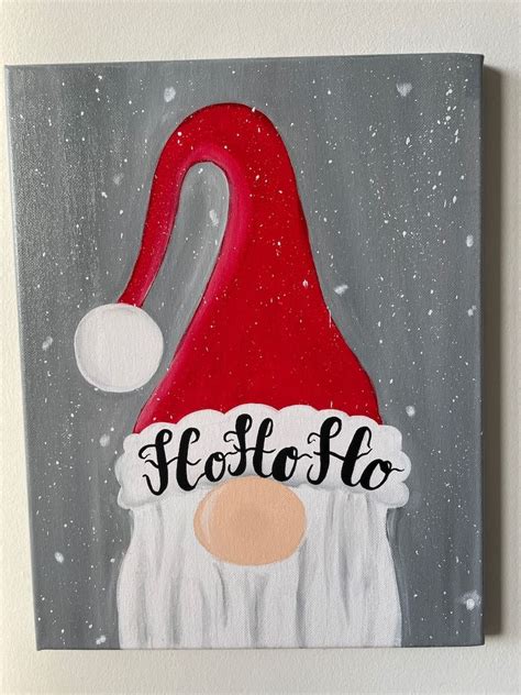 Customizable christmas gnome painting gnome decor christmas etsy – Artofit