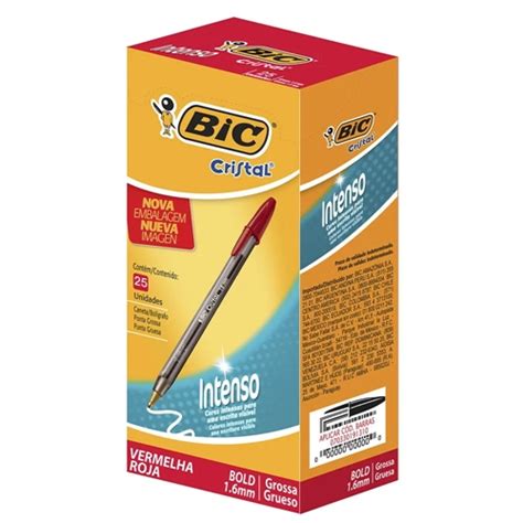 Casa Do Papel Caneta Esferogr Fica Mm Bic Cristal Bold Vermelha