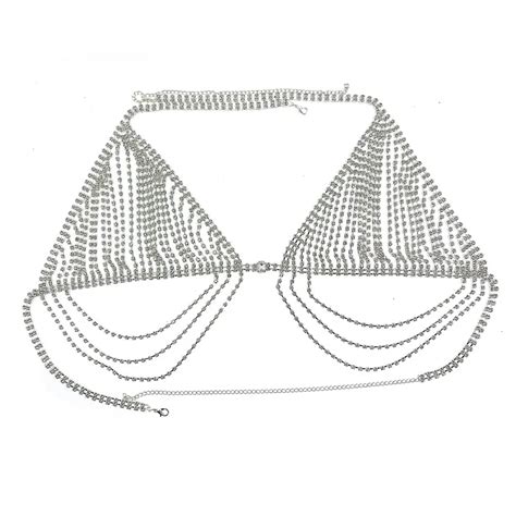 Wholesale Beach Rhinestone Sexy Bikini Body Chain Bra