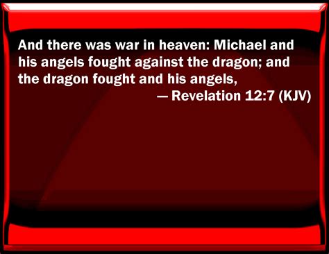 Revelation 127 And There Was War In Heaven Michael And His Angels