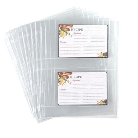 Samsill 4x6 Recipe Card Protectorsrecipe Organizerclear Protector