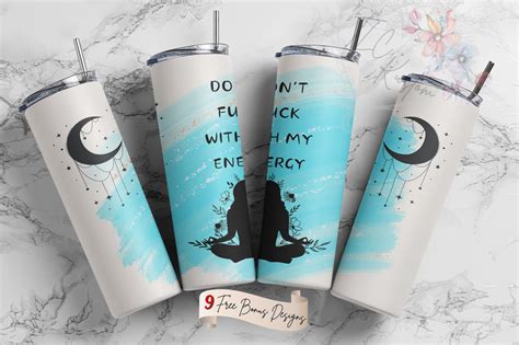 Don T Fuck With My Energy Meditation Sarcastic Tumbler Design 20oz 30oz Tumbler Sublimation