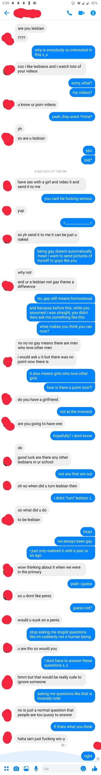 Came Out As A Lesbian In Guy I Went To Primary School With Thinks I Ll Send Him Nudes