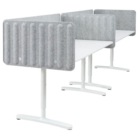 Письменный стол с экраном - IKEA BEKANT, 320х80х48 , серый/белый ...