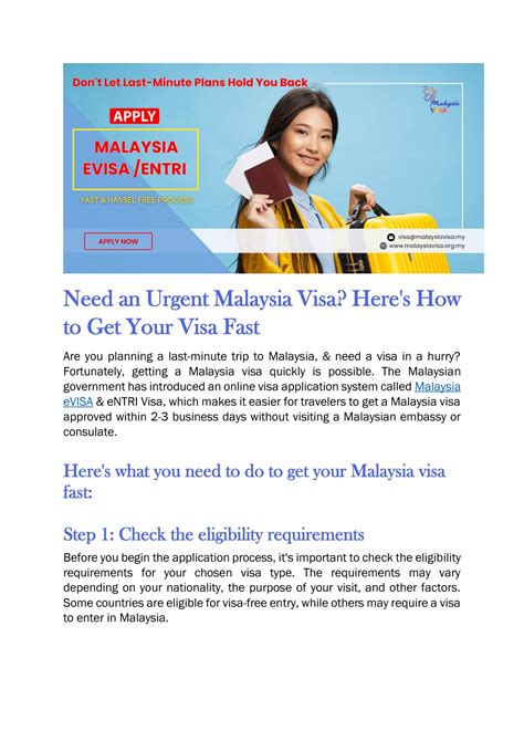 Heres How To Apply Urgent Malaysia Visa Online By Malaysiavisa Issuu