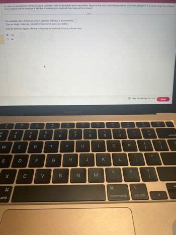 Answered In A Test Of A Sex Selection Technique Results Consisted Of Female Babies And