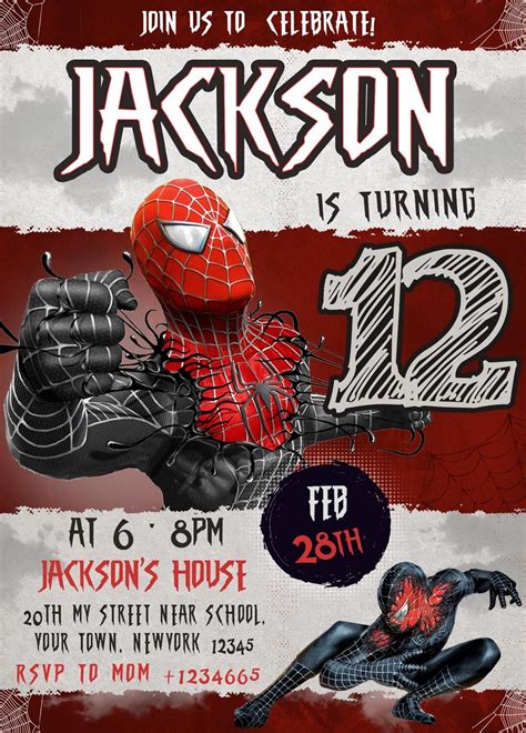 Amazing Spiderman World Superhero Birthday Invitation Artofit